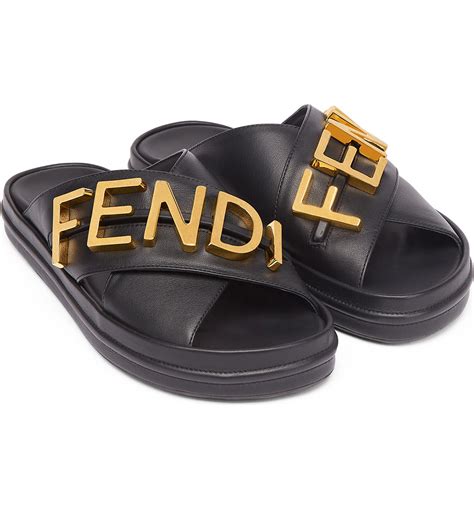 fendi white fur slides|Fendi slides nordstrom.